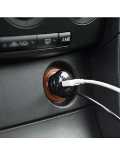 Adaptor 3 in 1 pentru bricheta auto + USB negru 2
