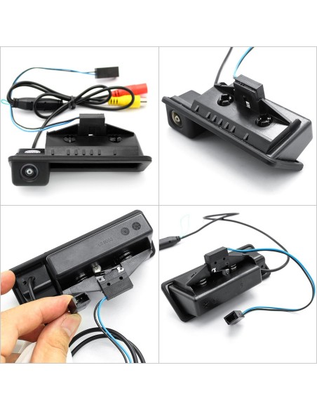 Camera marsarier HD, unghi 170 grade, cu StarLight Night Vision pentru E39, E60, E90, E70 pe manerul de portbagaj - FA936