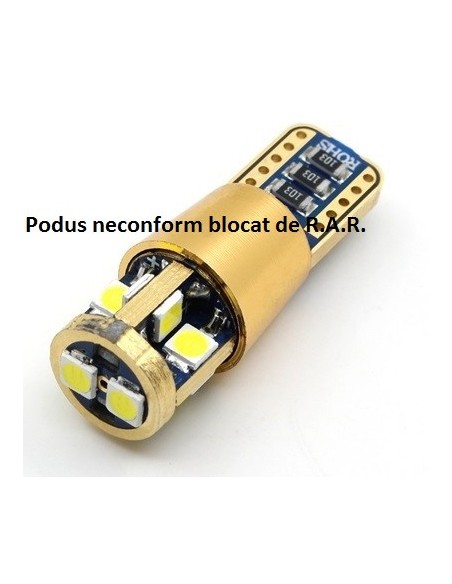Led auto T10/(W5W) Canbus cu 10 SMD 2835 - BTLEK005