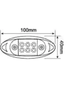 Lampa laterala cu LED 24V Rosie 2