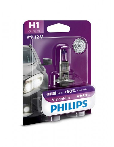 Bec auto Philips H1 VisionPlus +60% 12V 55W