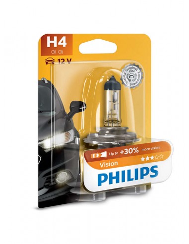 Bec auto Philips H4 Vision +30% 12V 55W