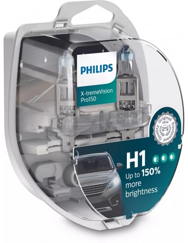Set 2 becuri auto Philips H1 X-TREME VISION PRO +150% 12V 55W