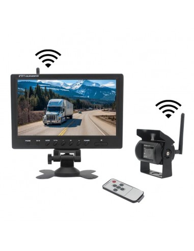 Kit marsarier wireless cu camera si display de 9″ 12V~24V, pentru Camioane, Autocare, Bus-uri