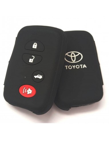 Husa cheie auto din silicon Toyota cu 3 butoane + 1 buton de panica Negru