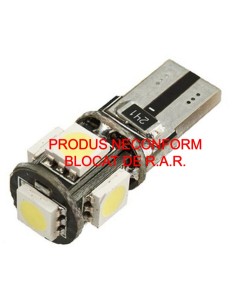 Led auto T10 (W5W) cu 5 SMD Canbus
