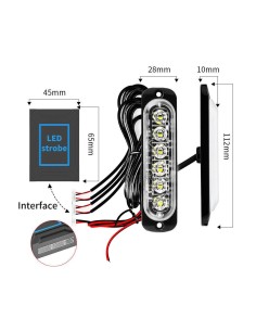 Kit 4 stroboscoape portocalii 12/24V cu telecomanda wireless 2
