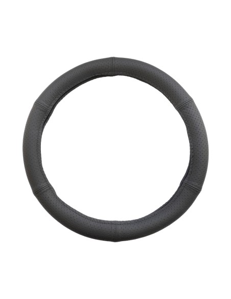 Husa Volan Din Piele Naturala Perforata Negru 44-46 cm