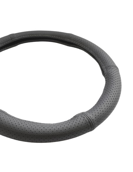 Husa Volan Din Piele Naturala Perforata Negru 44-46 cm